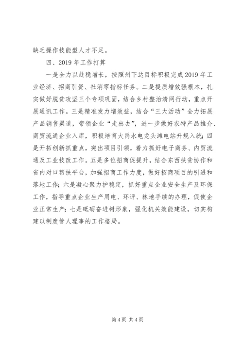 经信局XX年工作总结及XX年安排.docx