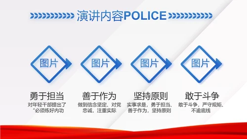 蓝色大气司法警察公安工作汇报动态PPT模板