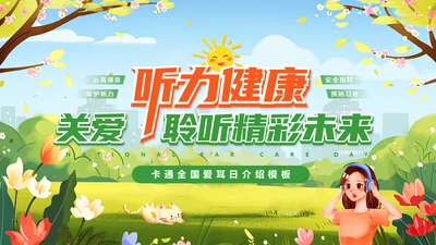 关爱聋哑儿童爱耳日通用PPT模板