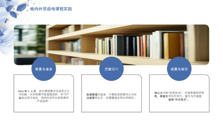 蓝色简约英语专业大学生职业生涯规划发展展示PPT模版