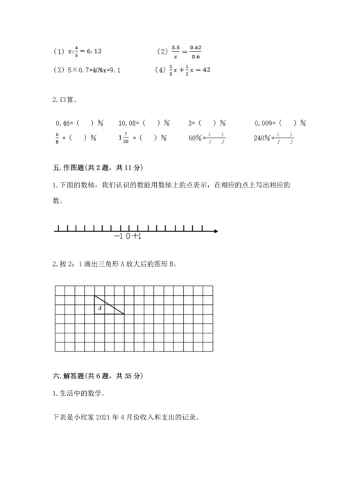 人教版六年级下册数学期末测试卷含完整答案（有一套）.docx