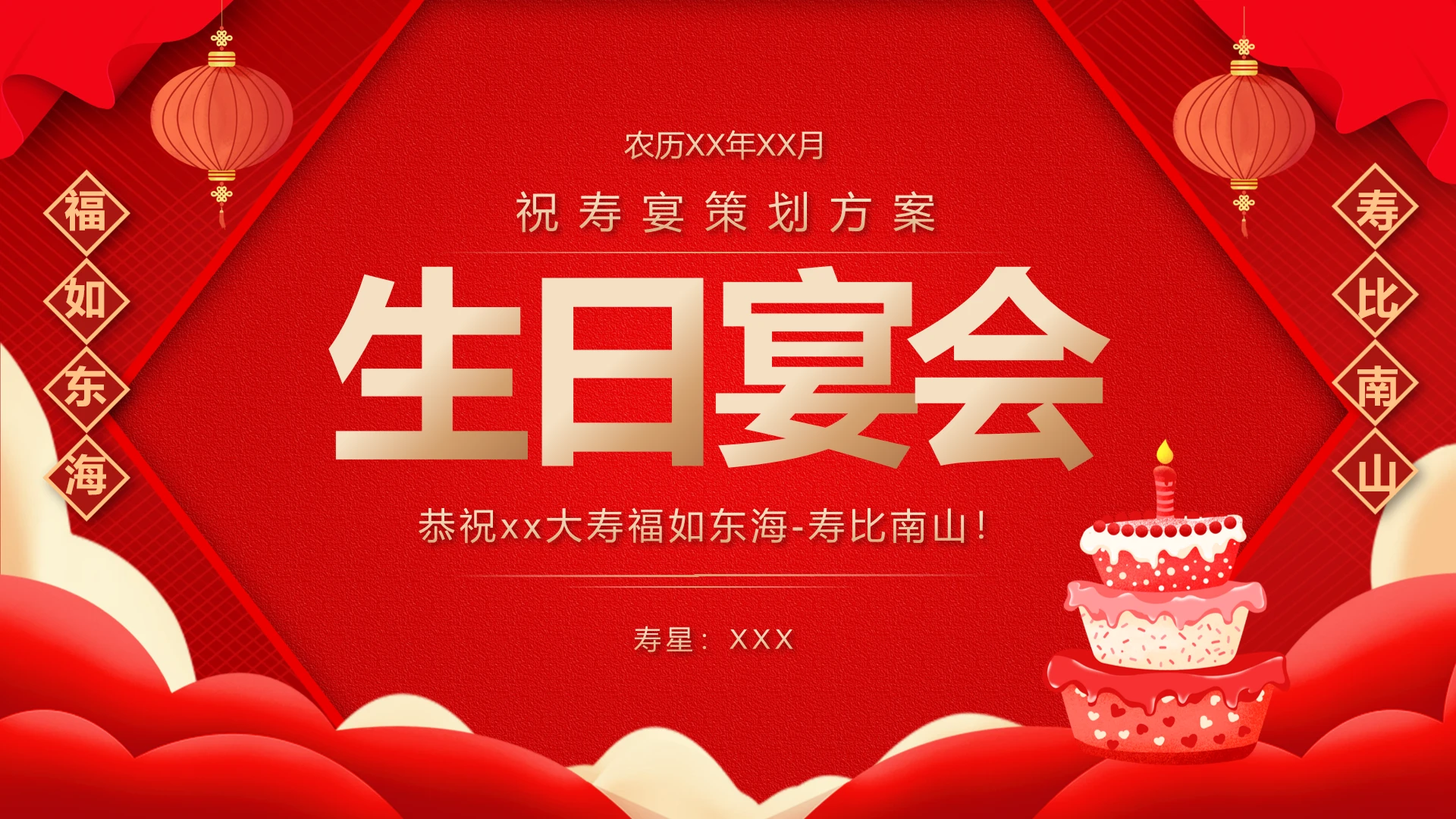 生日寿宴祝寿宴活动策划方案PPT模版