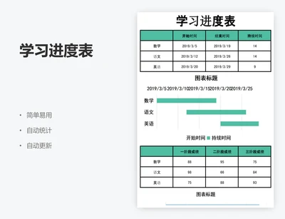 学习进度表