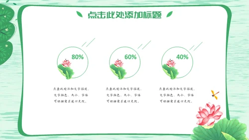 自然清新绿色荷花通用PPT模板