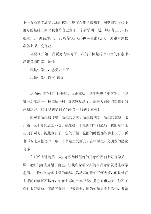 有关我是中学生作文4篇