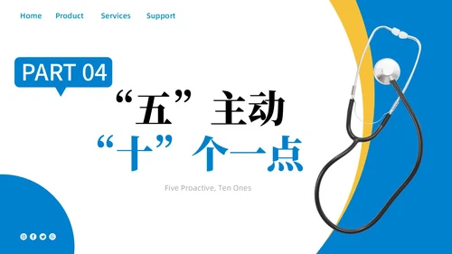 蓝色商务简约急诊护患沟通技巧商务通用PPT模板