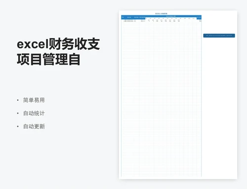 excel财务收支项目管理自动化报表系统