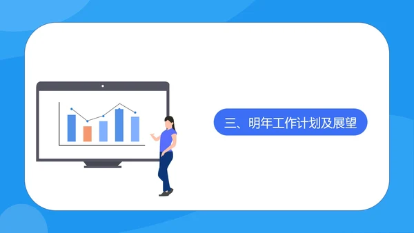 蓝色扁平风行政年度述职报告PPT模板