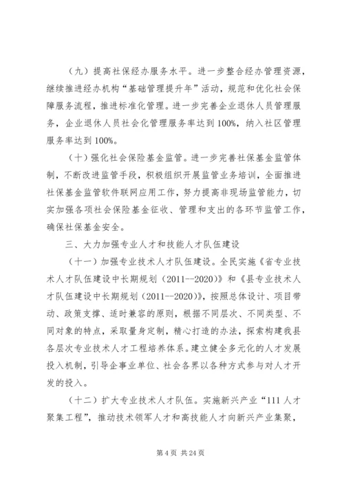 全县人力资源和社会保障工作要点(共2篇).docx