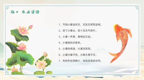 浅色简约水墨中国风小暑PPT模板