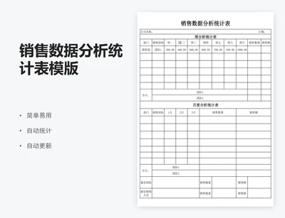 销售数据分析统计表模版