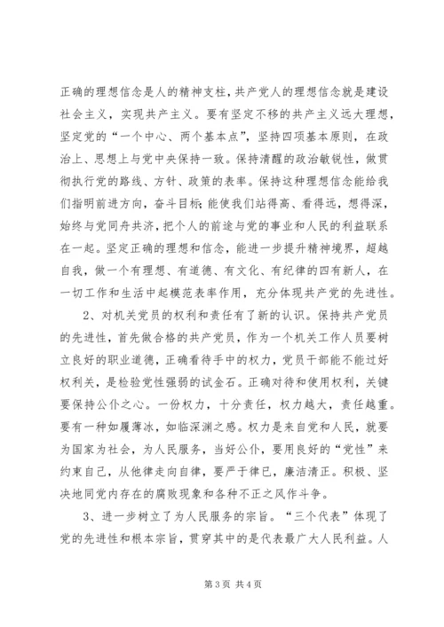 机关党员保持共产党员先进性学习小结 (3).docx