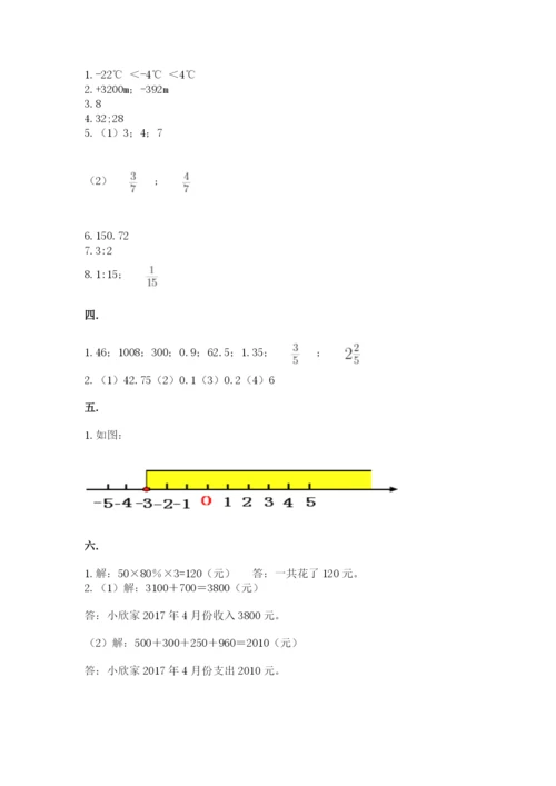 人教版数学小升初模拟试卷附答案【突破训练】.docx