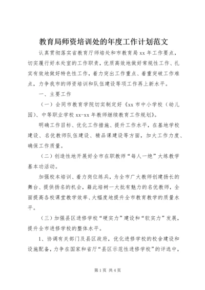 教育局师资培训处的年度工作计划范文.docx