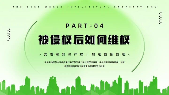 世界知识产权日，保护知识产权知识通用PPT模板