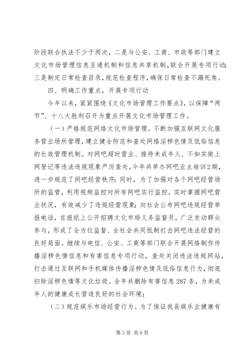 县文广新局执法大队工作报告.docx