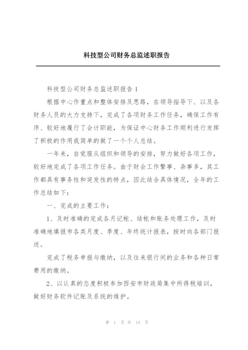 科技型公司财务总监述职报告.docx