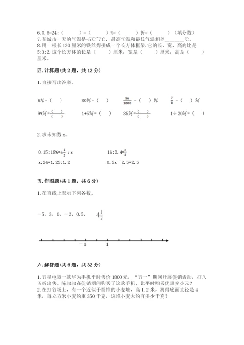 泰兴市六年级下册数学期末测试卷（夺分金卷）.docx