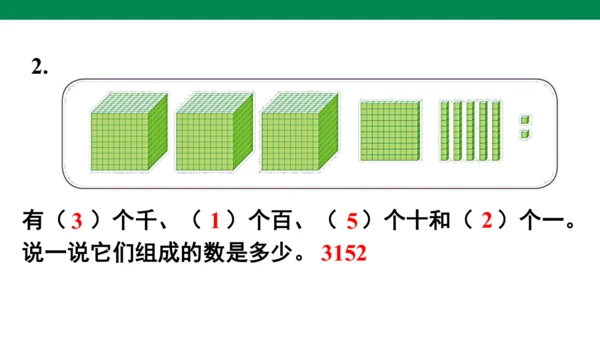 人教版二下第七单元万以内数的认识练习十七 课件