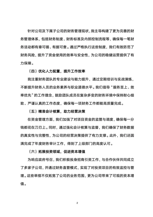 财务总监个人工作述职报告（实用版）