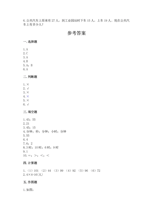 2022人教版二年级上册数学期末测试卷【重点班】.docx