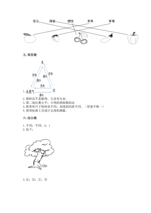 教科版一年级上册科学期末测试卷及参考答案（达标题）.docx