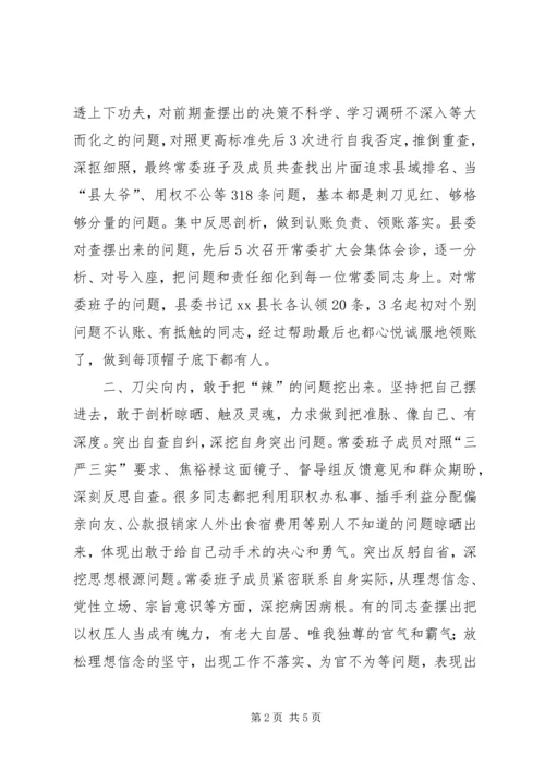 县委就专题民主生活会讲话.docx