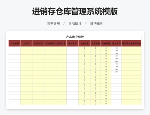 进销存仓库管理系统模版