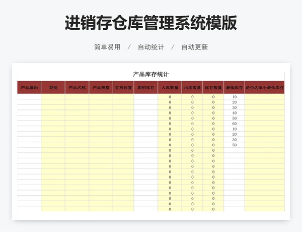 进销存仓库管理系统模版