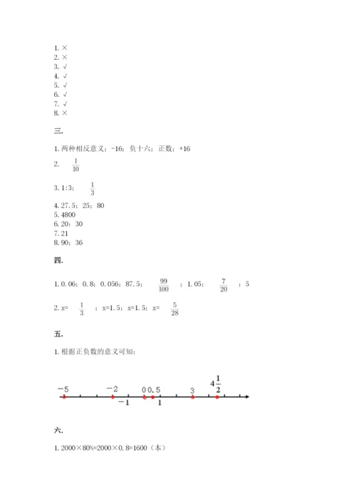 河南省平顶山市六年级下册数学期末考试试卷有精品答案.docx