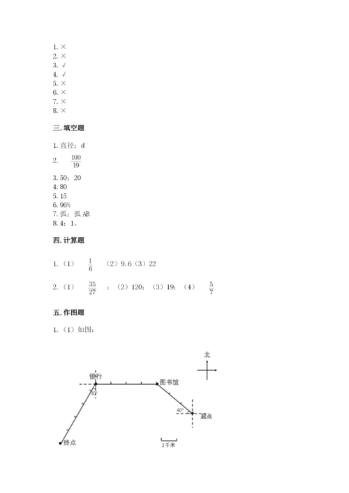 人教版小学六年级上册数学期末测试卷a4版打印.docx