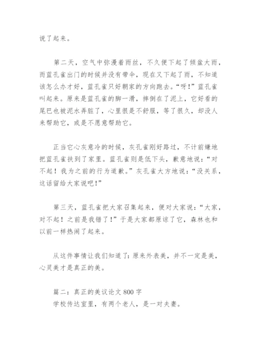 真正的美议论文800字(精选18篇).docx