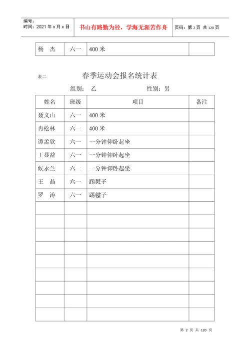 春季运动会报名统计表.docx