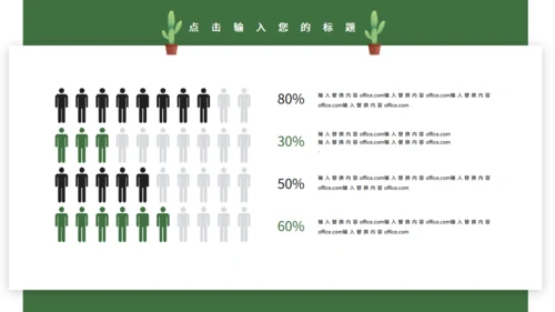 绿色简约仙人掌岗位竞聘通用PPT模板