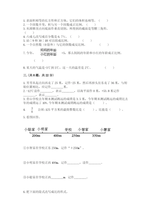 苏教版六年级数学下学期期末测试题完美版.docx