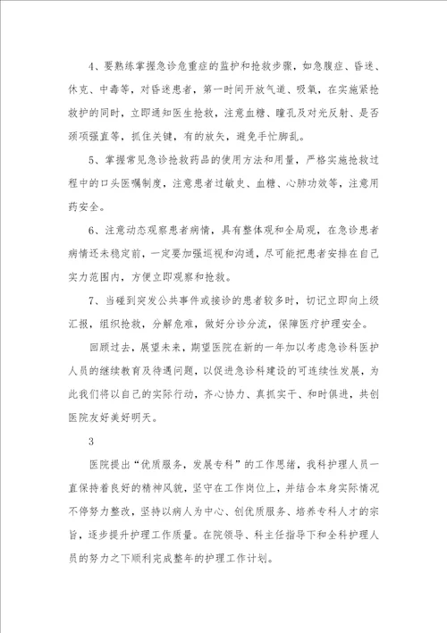 2021年急诊护士年底个人总结范文