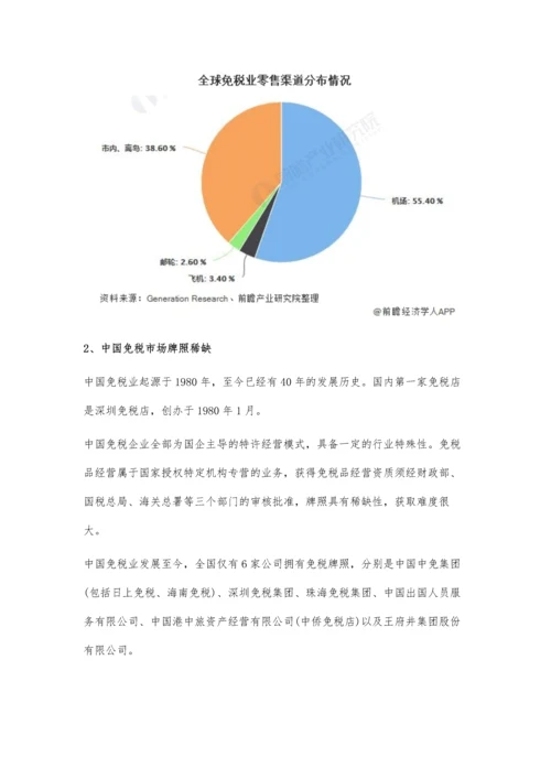 中国免税业行业市场现状及竞争格局分析-中免集团占据行业绝对霸主地位.docx