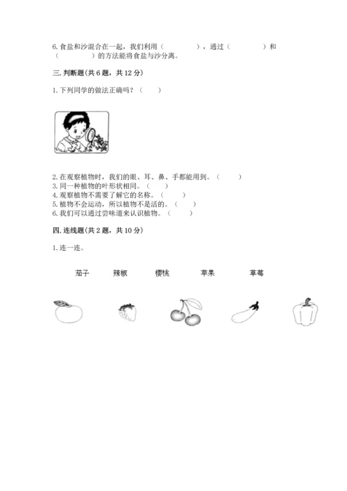 教科版科学一年级上册第一单元《植物》测试卷附参考答案（完整版）.docx