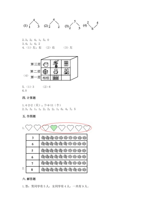 小学一年级上册数学期中测试卷精品【含答案】.docx