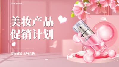 美妆产品，化妆品促销计划通用PPT模板