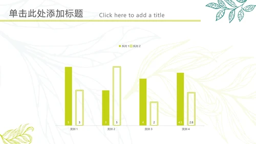 黄绿清新树叶标本PPT模板