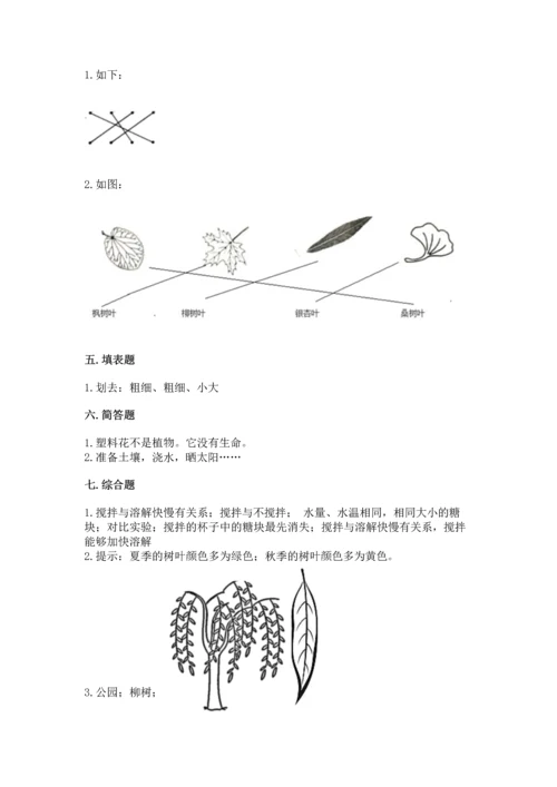 教科版科学一年级上册第一单元《植物》测试卷及参考答案（基础题）.docx