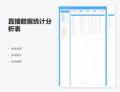 直播数据统计分析表