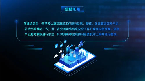 蓝色科技渐变网络安全应急预案开展应急演练网络安全PPT模板