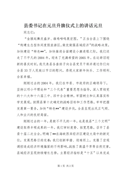 县委书记在元旦升旗仪式上的讲话元旦精编.docx