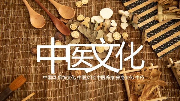 中国风中医文化中医药材养生补药PPT模板