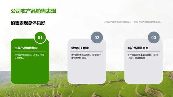 季度农产品销售汇报PPT模板