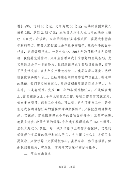 县委书记全县重点工作部署会讲话.docx