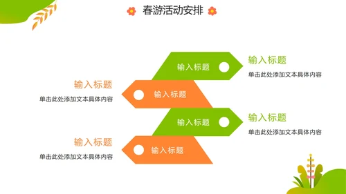 卡通活泼清新小学生春游方案PPT模板