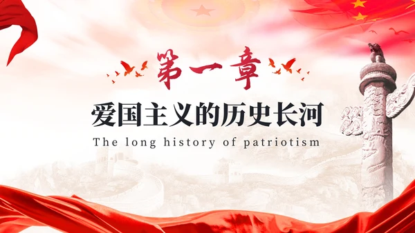 红色党政风爱国主义宣传教育PPT模板
